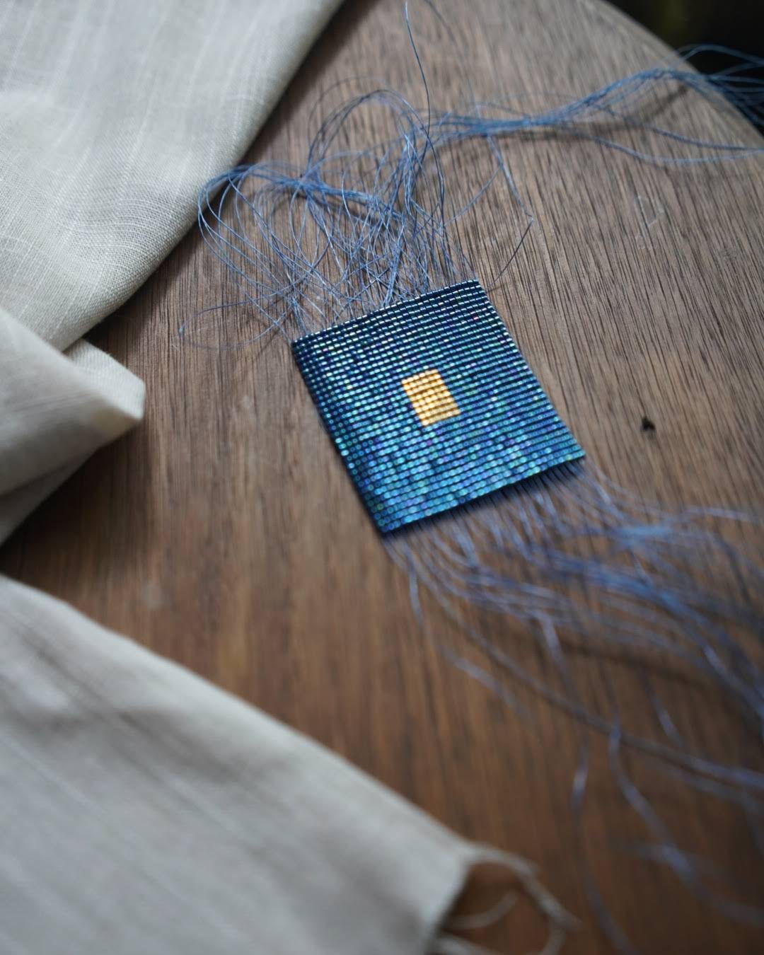 Square Metallic Blue Artwork