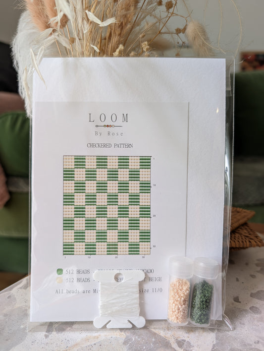 DIY Loom Kit with Pattern - Checkered Green